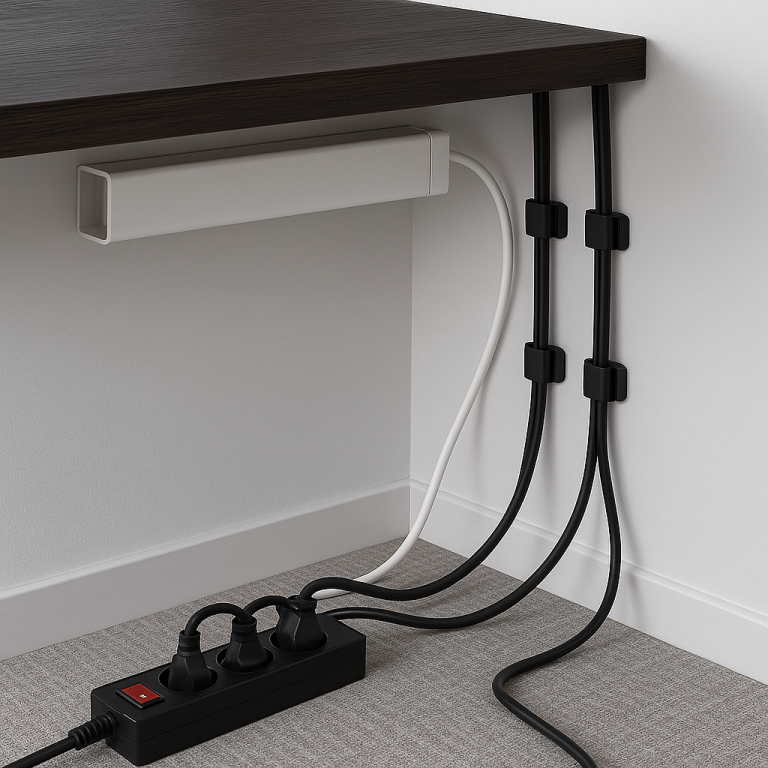 Kabelstyring og gamer setup